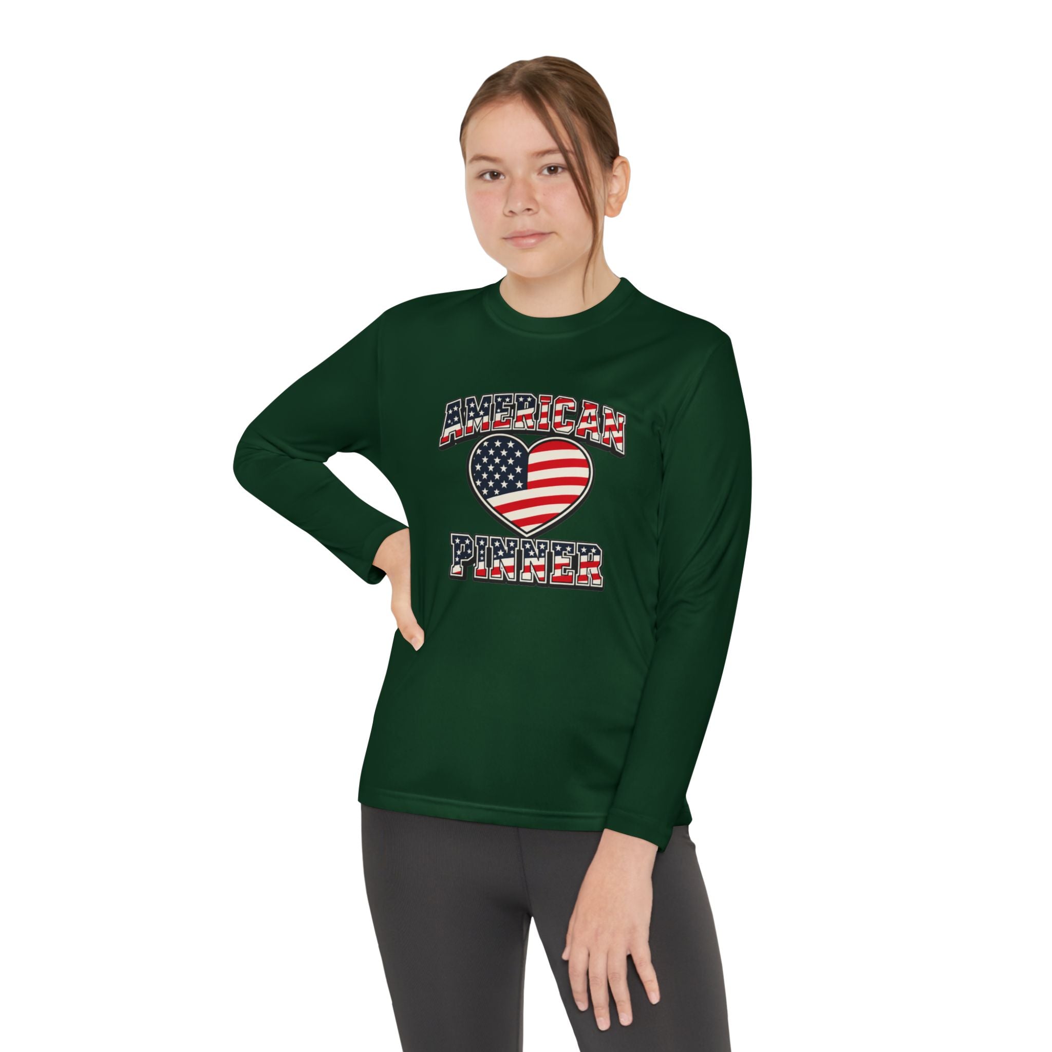 Copy of Youth Long Sleeve Tee — "American Pinner" Patriotic Competitor Shirt