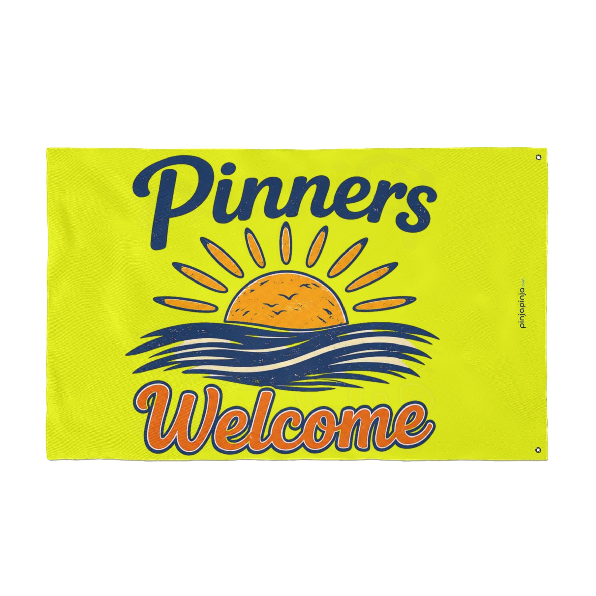 "Pinners Welcome" Flag Yellow