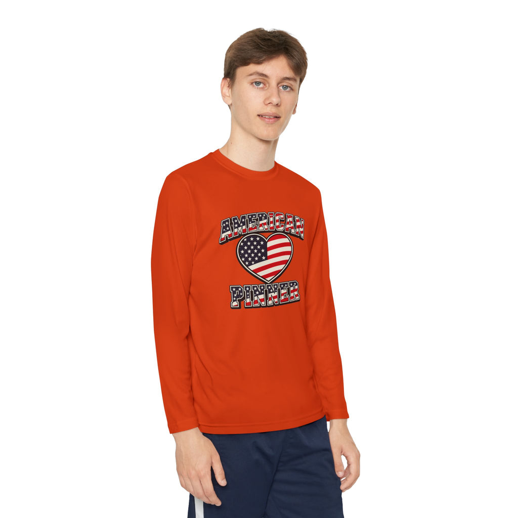 Copy of Youth Long Sleeve Tee — "American Pinner" Patriotic Competitor Shirt
