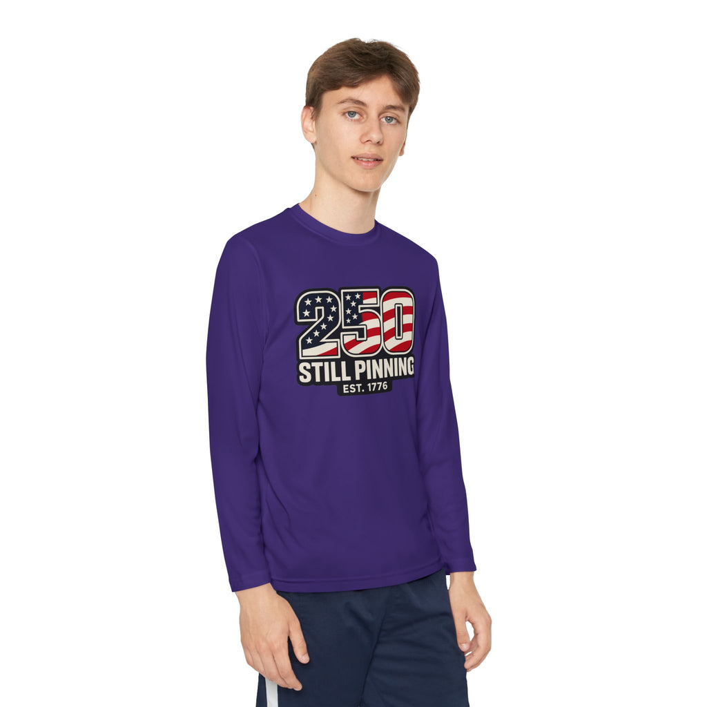 Youth Long Sleeve Tee — "American Pinner" Patriotic Competitor Shirt