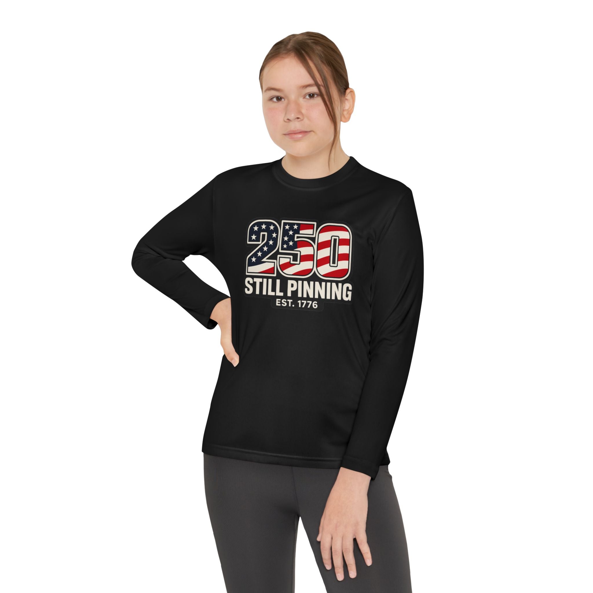 Youth Long Sleeve Tee — "American Pinner" Patriotic Competitor Shirt