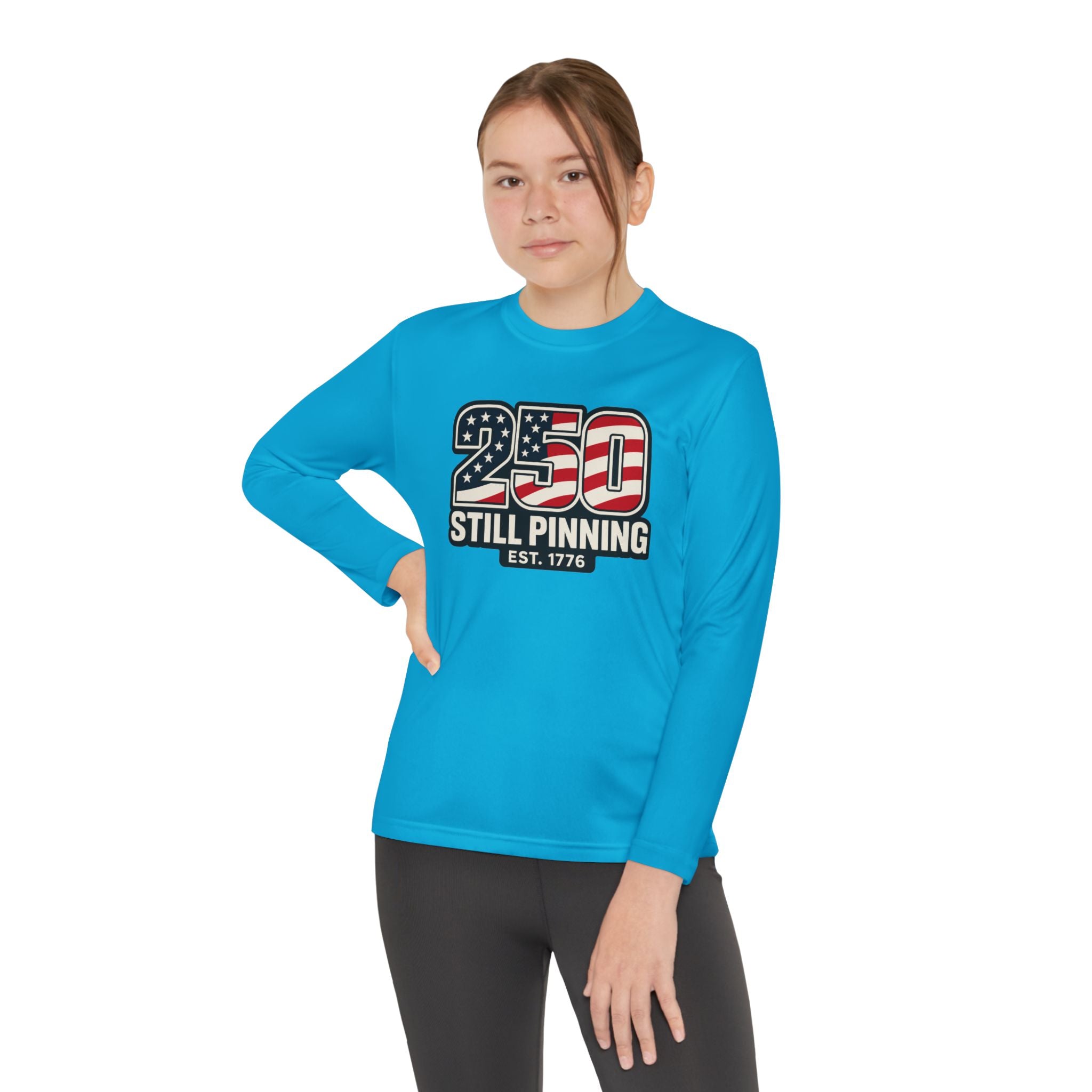 Youth Long Sleeve Tee — "American Pinner" Patriotic Competitor Shirt