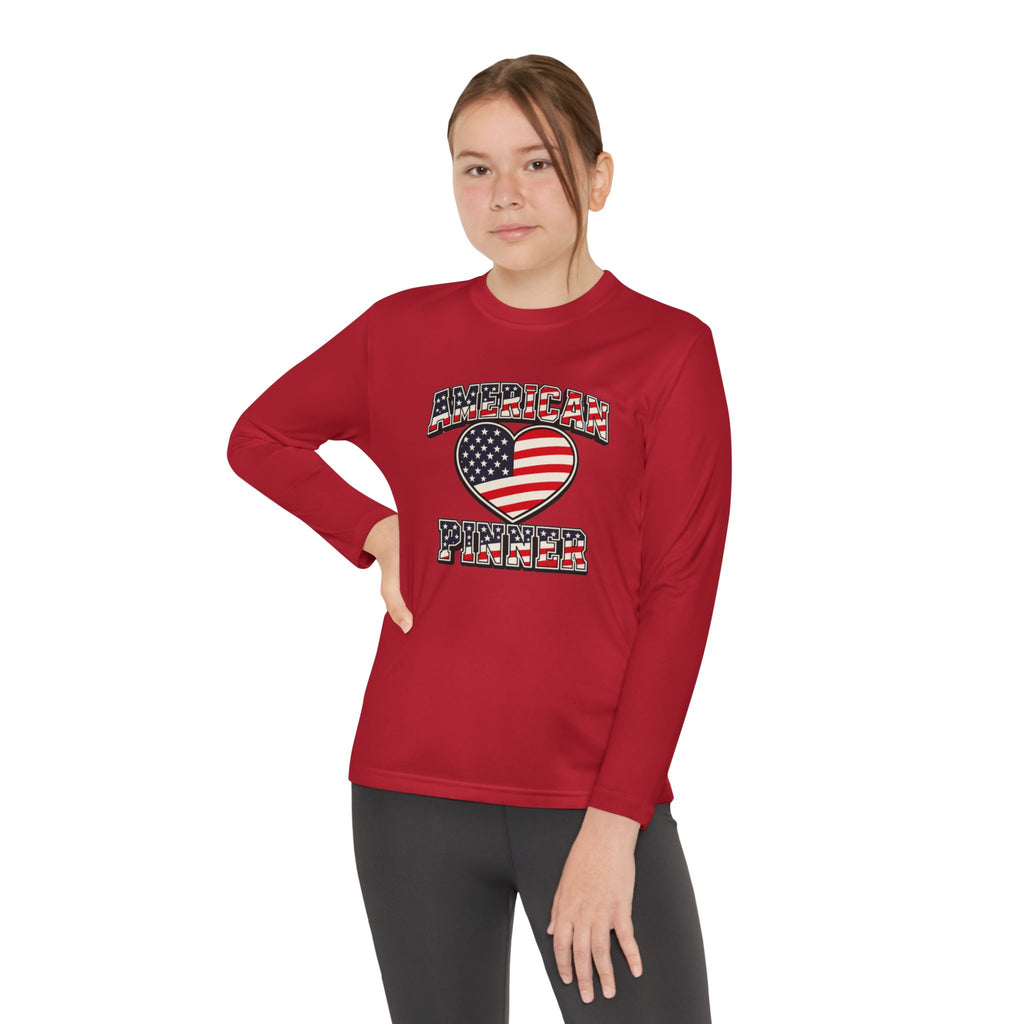 Copy of Youth Long Sleeve Tee — "American Pinner" Patriotic Competitor Shirt