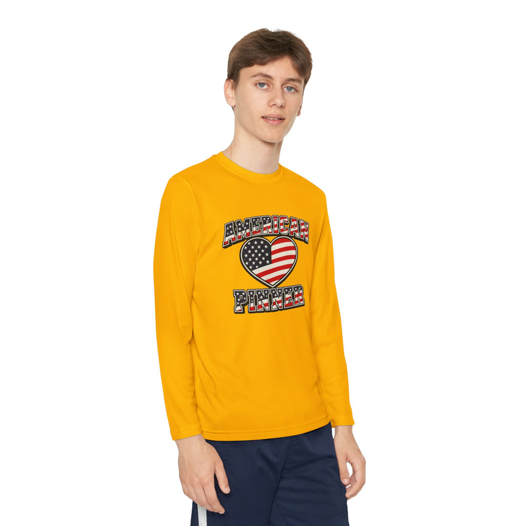 Copy of Youth Long Sleeve Tee — "American Pinner" Patriotic Competitor Shirt
