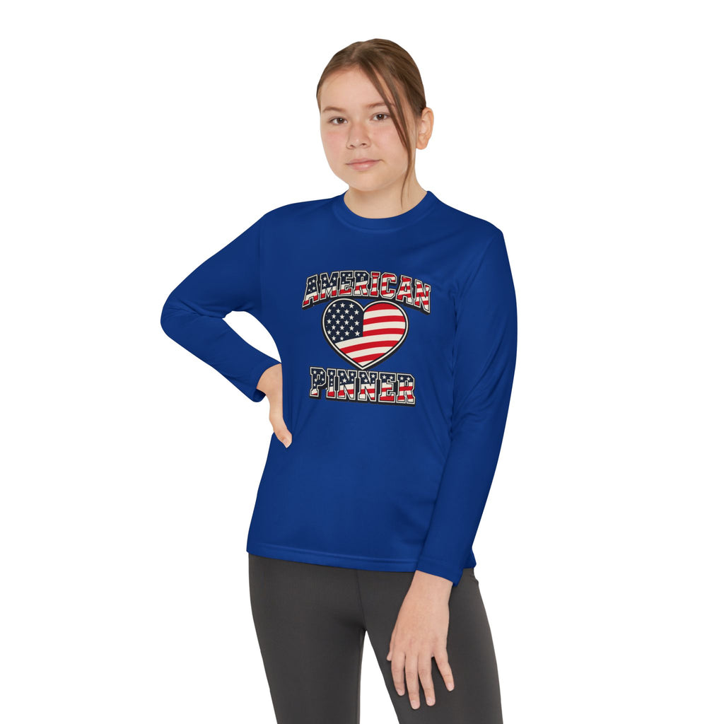 Copy of Youth Long Sleeve Tee — "American Pinner" Patriotic Competitor Shirt