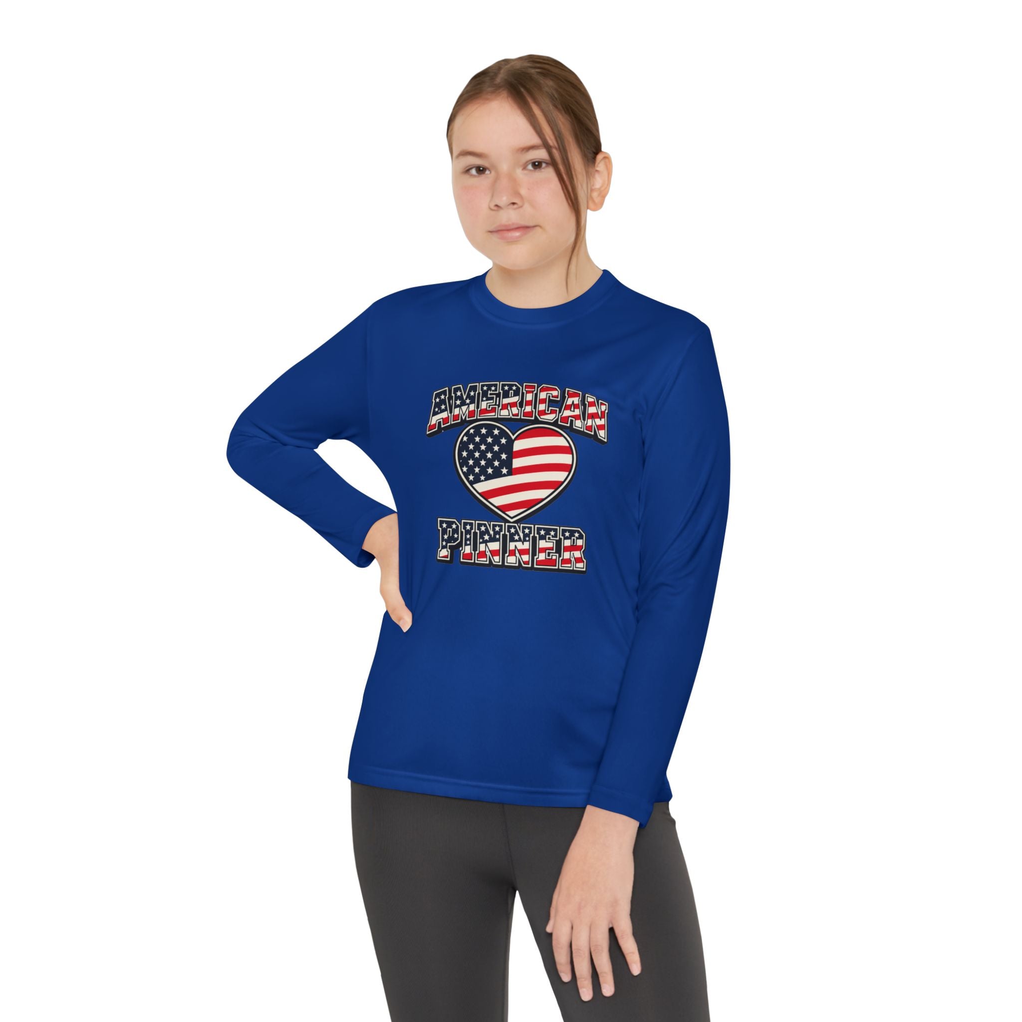 Copy of Youth Long Sleeve Tee — "American Pinner" Patriotic Competitor Shirt