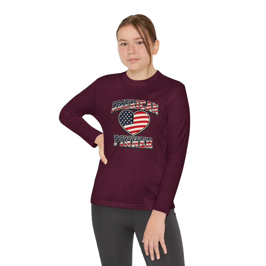 Copy of Youth Long Sleeve Tee — "American Pinner" Patriotic Competitor Shirt