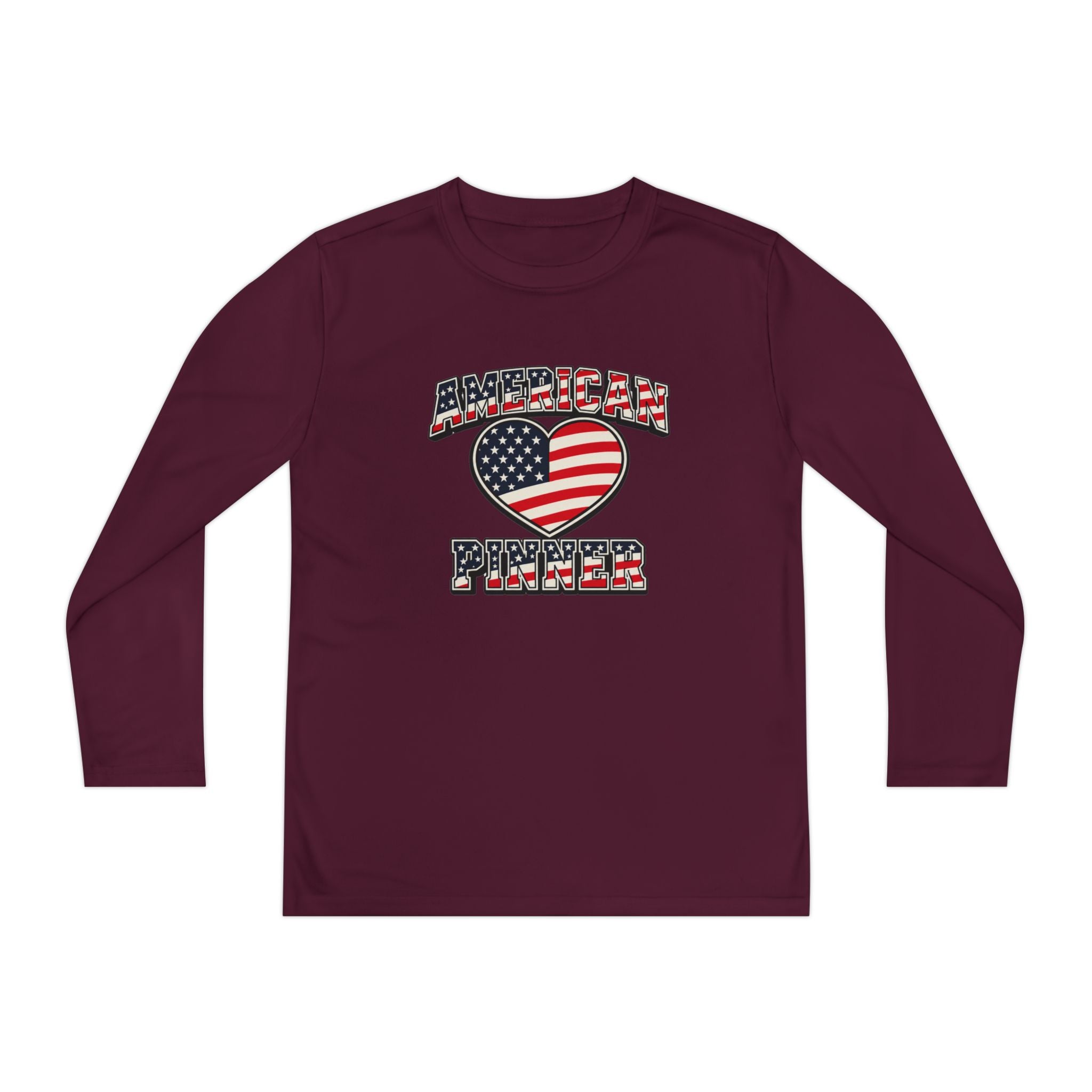 Copy of Youth Long Sleeve Tee — "American Pinner" Patriotic Competitor Shirt