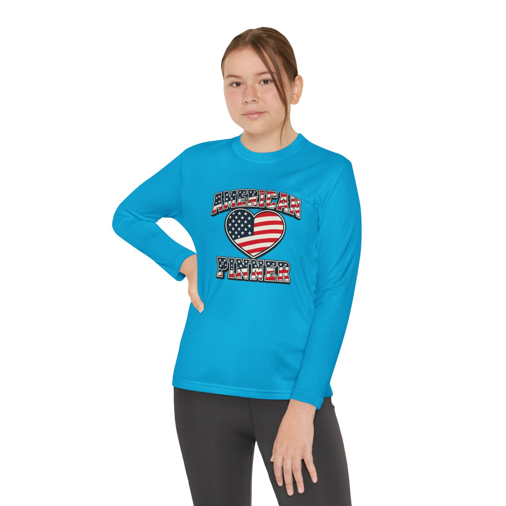 Copy of Youth Long Sleeve Tee — "American Pinner" Patriotic Competitor Shirt
