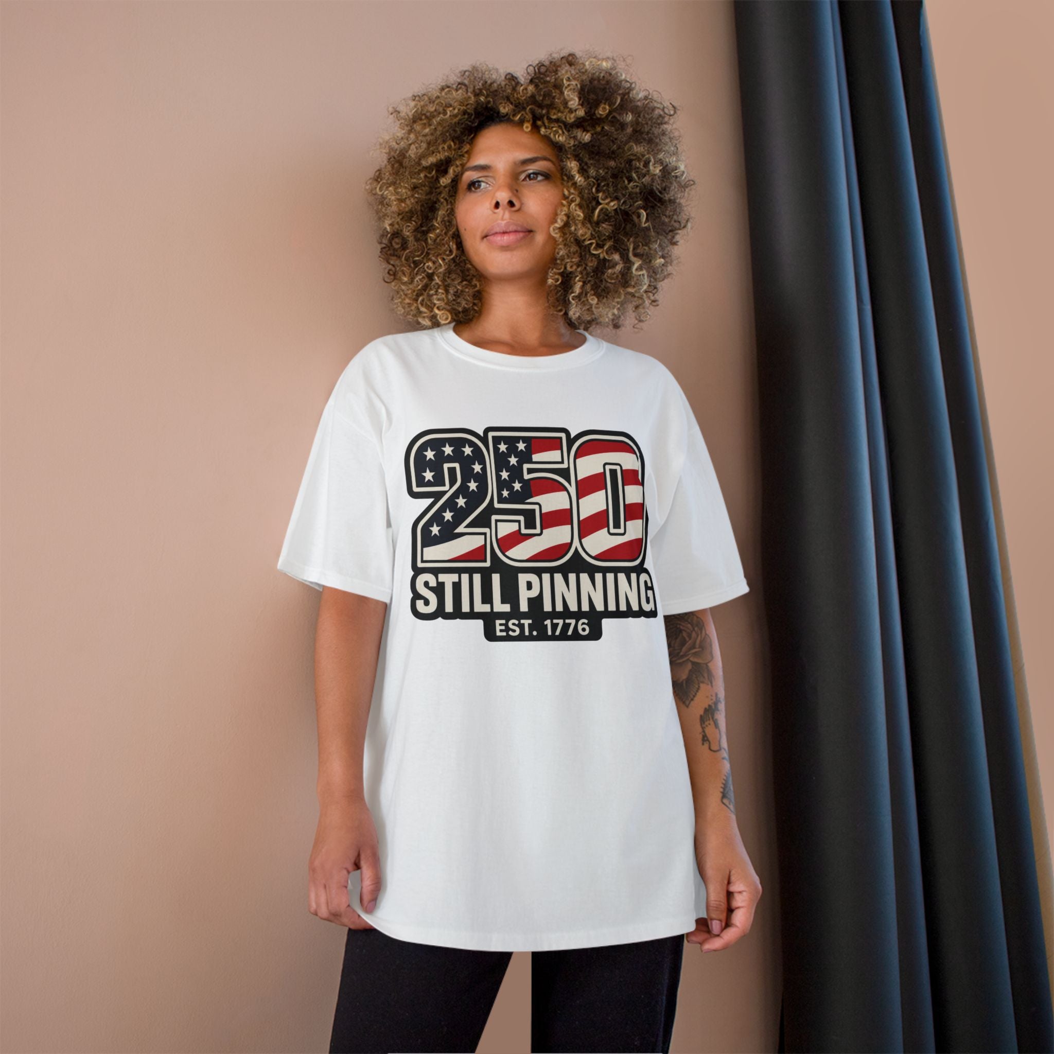 Patriotic "250 Still Pinning Est. 1776" - TEE