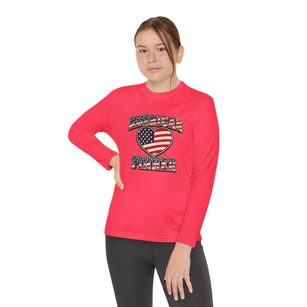 Copy of Youth Long Sleeve Tee — "American Pinner" Patriotic Competitor Shirt