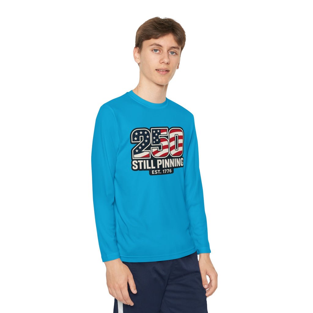 Youth Long Sleeve Tee — "American Pinner" Patriotic Competitor Shirt