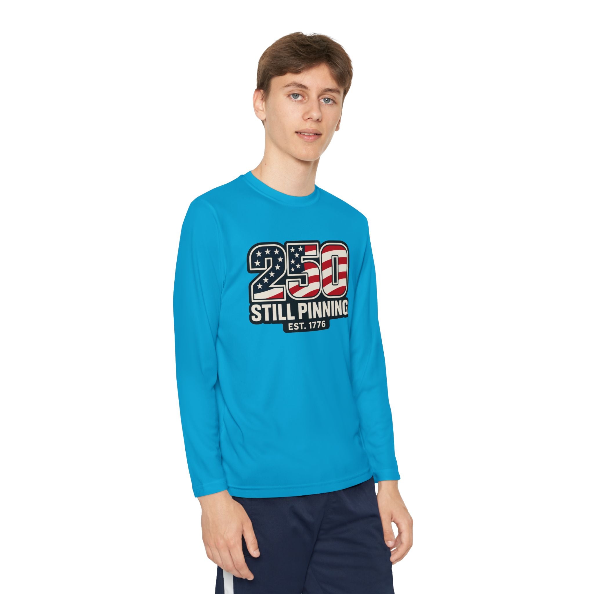 Youth Long Sleeve Tee — "American Pinner" Patriotic Competitor Shirt